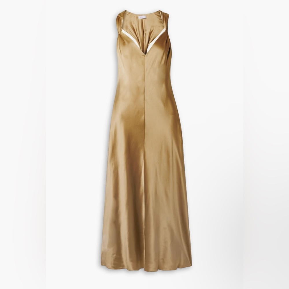 ROSETTA GETTY Twisted silk-satin midi dress